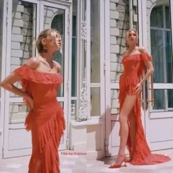 Helsa The Thea Gown in Orange Size Medium NEW! New with tags! - Picture 4 of 16